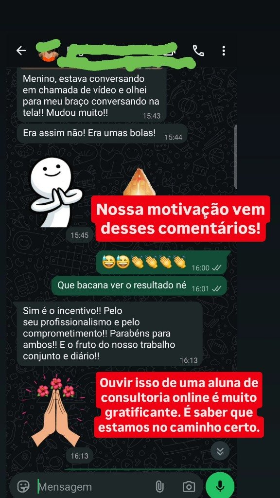 Feedback WhatsApp Aluno Léo Personal